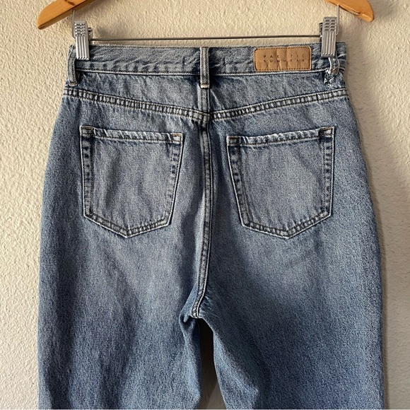 PacSun High Rise Straight Jeans Women’s 27 (28x25) Blue Ripped Skater Button Fly - Picture 7 of 15